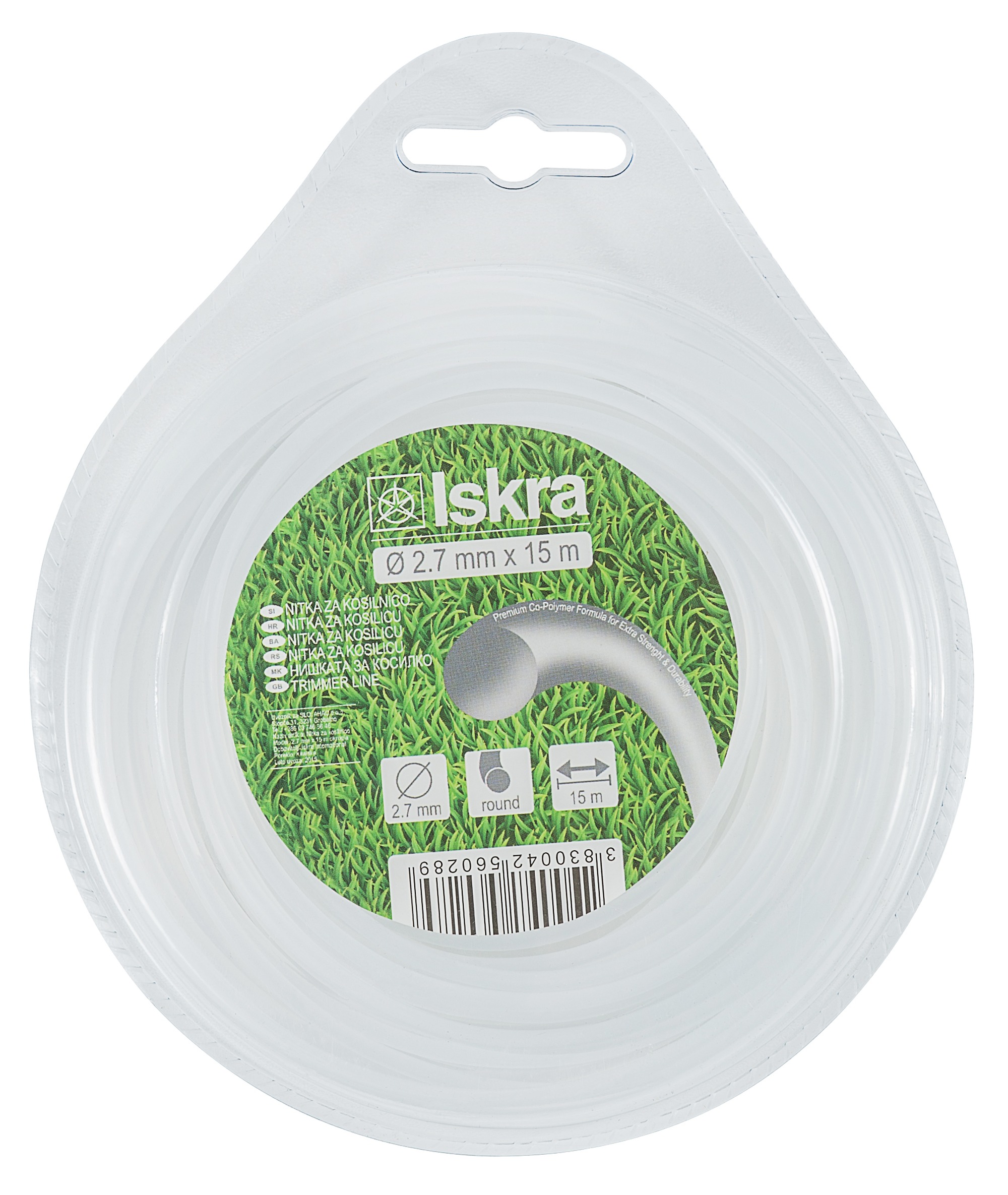 Nitka za kosilnico 2.7x15 okrogla